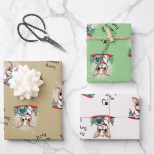 Feuille De Papier Cadeau Mignonne French Bulldog Drôle Bonne année