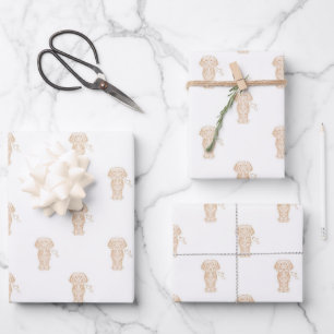 Feuille De Papier Cadeau Mignonne long Haired Dachshund Chien de saucisse