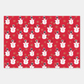 Feuille De Papier Cadeau Mignonne Rétro Mi-siècle Frosty Or Rouge (Devant)