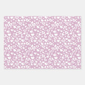 Feuille De Papier Cadeau Mignonne Rose Mint Green Stripes Vérifie Coeurs Mo (Devant 3)