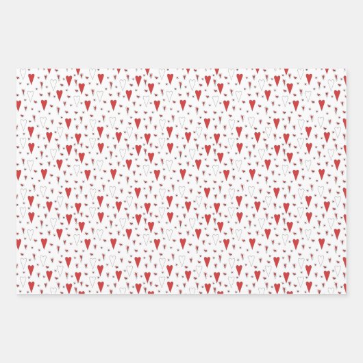 Feuille De Papier Cadeau Mignonne rouge et blanc Teddy Bear & Heart Valenti (Devant 3)