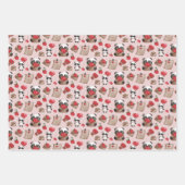 Feuille De Papier Cadeau Mignonne Saint Valentin Panda Bear Love Motif (Devant)