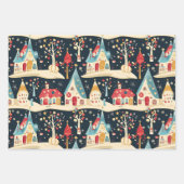 Feuille De Papier Cadeau Mignonne Whimsical Fun & Festive Christmas Village (Devant 2)