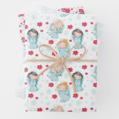 Feuille De Papier Cadeau Mignons anges de Noël (En situation)