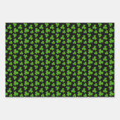 Feuille De Papier Cadeau Mignons Motifs Shamrocks noirs (Devant 2)