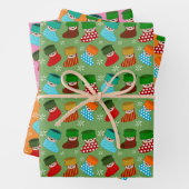 Feuille De Papier Cadeau Mignons objets de Noël (En situation)