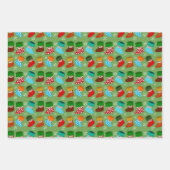 Feuille De Papier Cadeau Mignons objets de Noël (Devant)