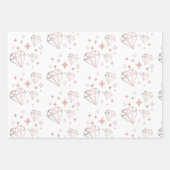 Feuille De Papier Cadeau Mignons roses or & coeurs roses envelopper des feu (Devant 2)