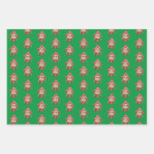 Feuille De Papier Cadeau Mignons singes de Noël (Devant 2)