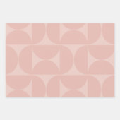Feuille De Papier Cadeau Milieu du siècle moderne Motif Abstrait rose pâle (Devant 2)