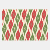 Feuille De Papier Cadeau Milieu du siècle moderne ornements de Noël Abstrai (Devant 2)