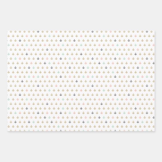 Feuille De Papier Cadeau Mini Anchor Pattern (Devant 2)