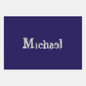 Feuille De Papier Cadeau Mini-moderne monogramme nom tri couleur (Devant 3)