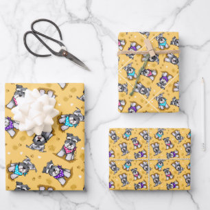 Feuille De Papier Cadeau Mini Schnauzer Sunshine