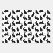 Feuille De Papier Cadeau Minimalist Graphic Bunny Pattern In Black Easter (Devant 2)