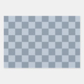 Feuille De Papier Cadeau Minimalist Powder Blue Checkerboard Pattern (Devant 3)