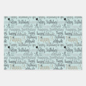 Feuille De Papier Cadeau Mint Fun Happy Balloons Birthday (Devant)