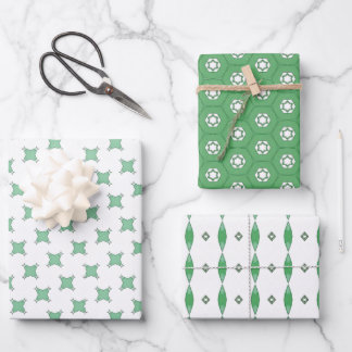 Feuille De Papier Cadeau Mint green geometric motif wrapping paper sheets