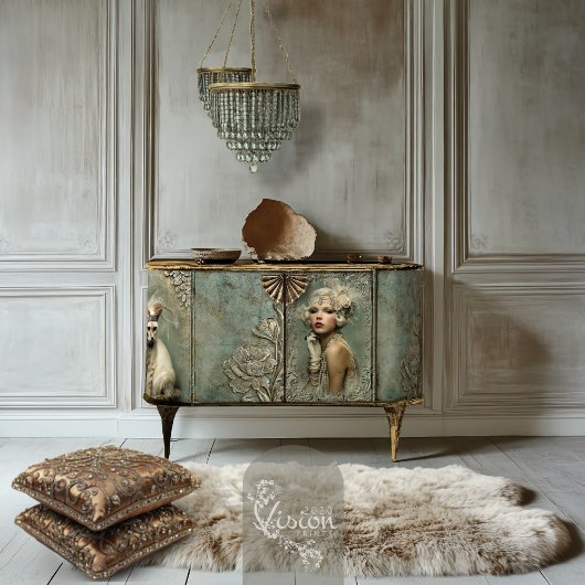 Feuille De Papier Cadeau Mint Sage Allure Roaring 20's Matching Set