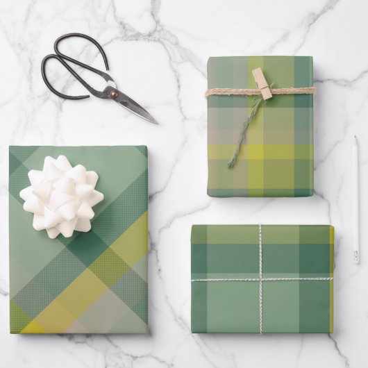Feuille De Papier Cadeau Mint Wrapping Paper Flat Sheet Set of 3 (Recto)