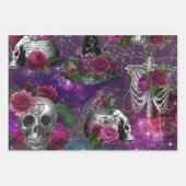 Feuille De Papier Cadeau Minuit sorcière romantique gothique et Rose (Devant)