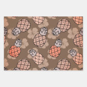 Feuille De Papier Cadeau Minuscules ananas trois couleurs (Devant 3)