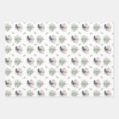 Feuille De Papier Cadeau Mistletoe de Noël et cloches d'argent (Devant)