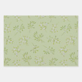Feuille De Papier Cadeau Mistletoe Grandes Bleu Vert (Devant 3)