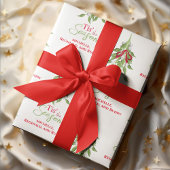 Feuille De Papier Cadeau Mistletoe rouge et verte