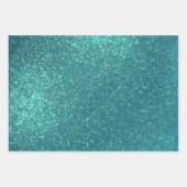 Feuille De Papier Cadeau Mitter Chic Elegant Teal Blue Sparkly (Devant)