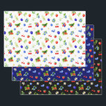 Feuille De Papier Cadeau Mixed Berries Pattern<br><div class="desc">These fun and whimsical wrapping paper sheets are versatile and can be used for giving gifts or art and craft projects. They are ideal for any occasion such as birthdays,  weddings,  bridal showers,  baby showers,  anniversaries or general gifts. The design features watercolor blueberries,  strawberries,  redberries and foliage.</div>