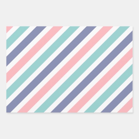 Feuille De Papier Cadeau Mixed Colorful Stripes Pattern (Devant)