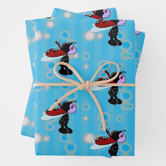Feuille De Papier Cadeau Mizz Ladybug (En situation)