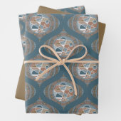 Feuille De Papier Cadeau Mocha & Accent Abstrait Turquoise Mandala Retro Og (En situation)