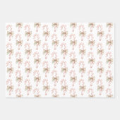 Feuille De Papier Cadeau Mocha Bow Pink Candy Cane Christmas (Devant)