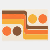 Feuille De Papier Cadeau Mod 1970s Retro Style Geometric Design (Devant)