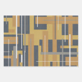 Feuille De Papier Cadeau Mod Mod Faded Cloche Geo in Mustard & Navy (Devant)
