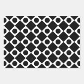 Feuille De Papier Cadeau Mod Retro 60's Noir (Devant)