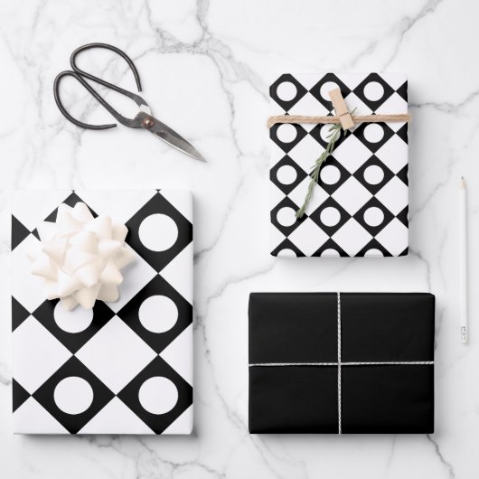 Feuille De Papier Cadeau Mod Retro 60's White (Recto)