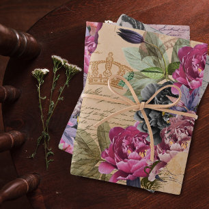 Feuille De Papier Cadeau Mode femme vintage Flower Garden