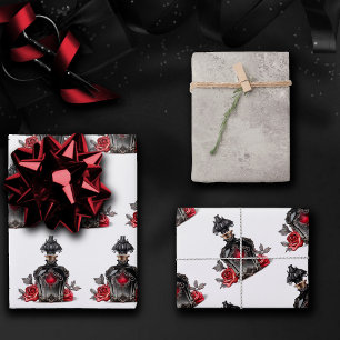 Feuille De Papier Cadeau Mode gothique Bouteille de parfum victorienne avec