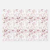 Feuille De Papier Cadeau Mode main tiré Monochrome rouge & blanc Noël (Devant)
