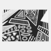 Feuille De Papier Cadeau Mode Piste Noire Et Blanc Inspiré (Devant 3)