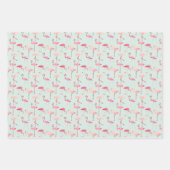 Feuille De Papier Cadeau Modèle de flamant rétro (Devant)