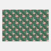 Feuille De Papier Cadeau Modèle de flamant tropical (Devant 2)