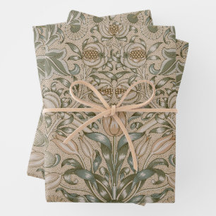 Feuille De Papier Cadeau Modèle de fleur de lys et de grenade de William Mo