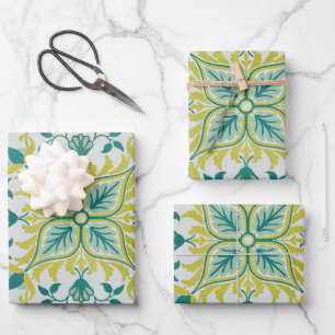 Feuille De Papier Cadeau Modèle de plafond vert citron sans couture de Will