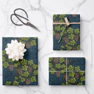 Feuille De Papier Cadeau Modèle de vigne de raisin noir sans couture de Wil