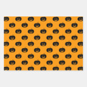 Feuille De Papier Cadeau Modèle d'Halloween à la citrouille orange mignonne (Devant)