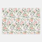 Feuille De Papier Cadeau Modèle flamant floral (Devant 2)